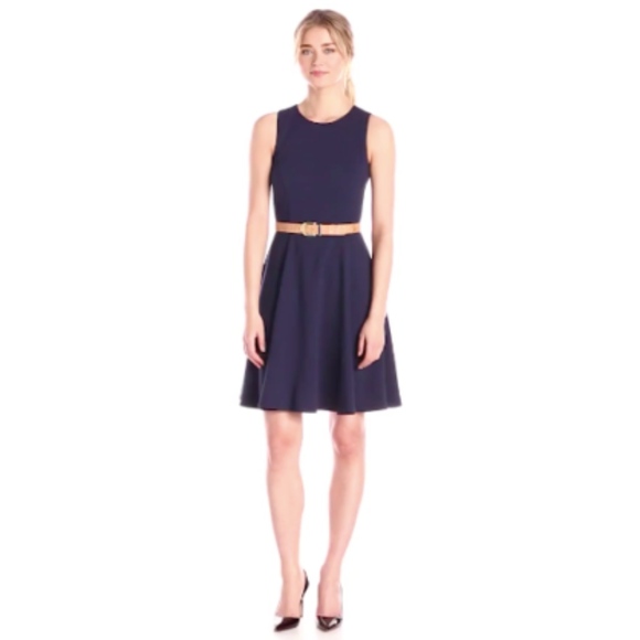 Eliza J Dresses & Skirts - Eliza J Women's Fit-and-Flare Dress with Cork Belt